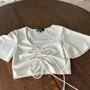 Lulu's Cream Ruched Blouse